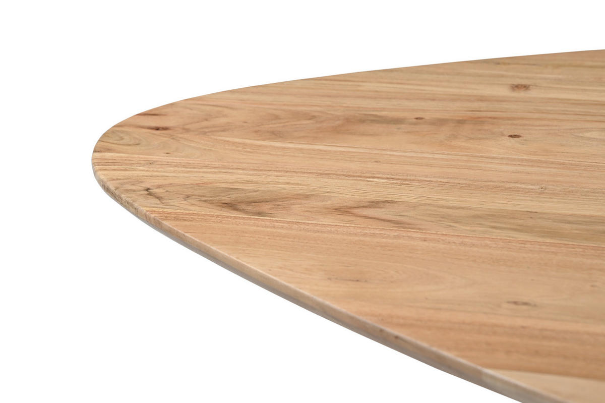 ESSTISCH in Holz, Metall 135/135/76 cm  - Schwarz/Akaziefarben, MODERN, Holz/Metall (135/135/76cm) - Carryhome