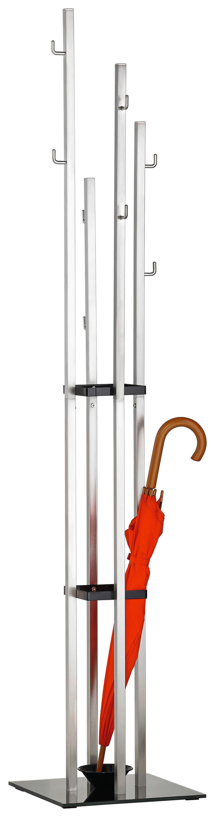 STOJAN DO ŠATNY - černá/barvy nerez oceli, Design, kov/sklo (35/182/35cm) - MID.YOU