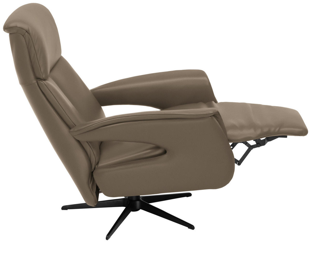 RELAXSESSEL in Leder Hellbraun  - Hellbraun/Schwarz, Design, Leder/Metall (78/106/88cm) - Welnova