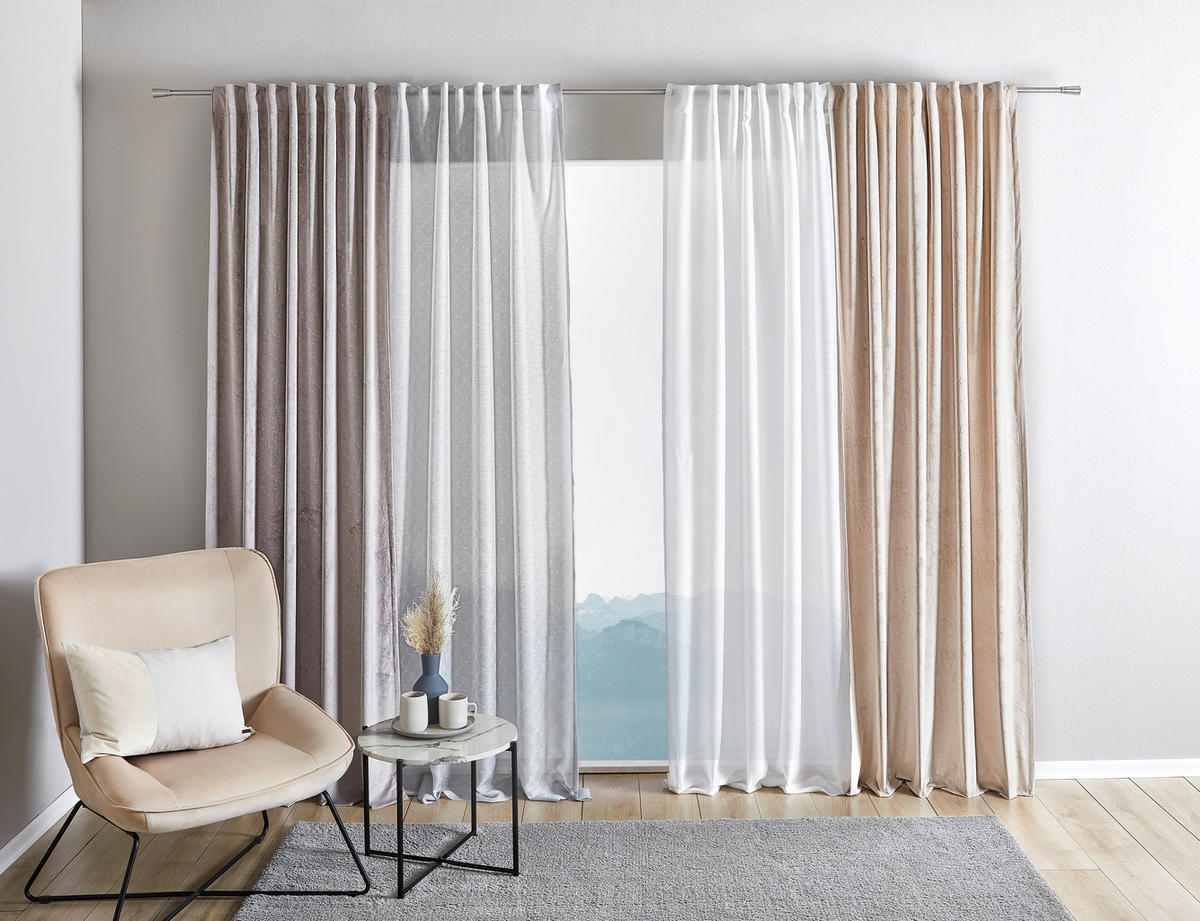 FERTIGVORHANG  blickdicht   130/250 cm  - Grau, Design, Textil (130/250cm) - Joop!