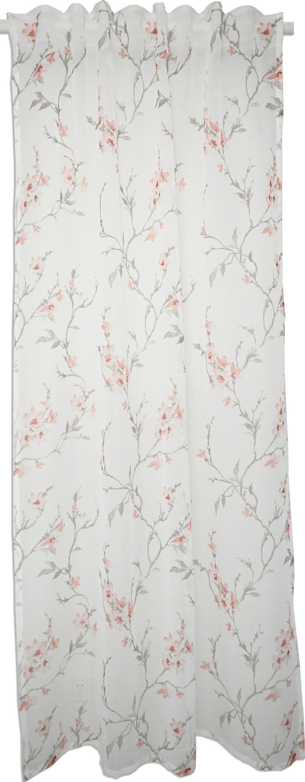 FERTIGVORHANG  halbtransparent   140/245 cm  - Hellrot/Salbeigrün, Natur, Textil (140/245cm)