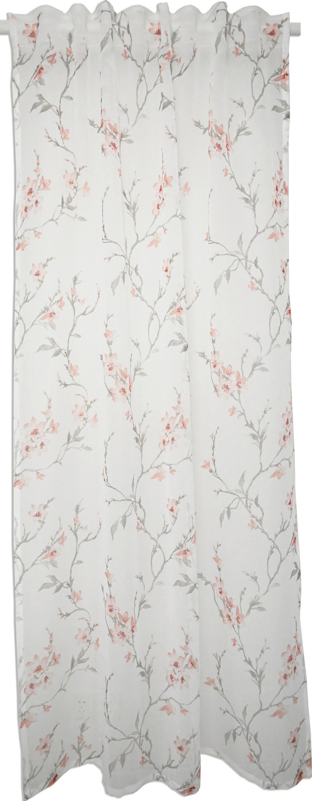 FERTIGVORHANG  halbtransparent   140/245 cm  - Hellrot/Salbeigrün, Natur, Textil (140/245cm)