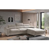 ECKSOFA Beige Samt  - Beige/Silberfarben, Design, Textil/Metall (278/205cm) - MID.YOU