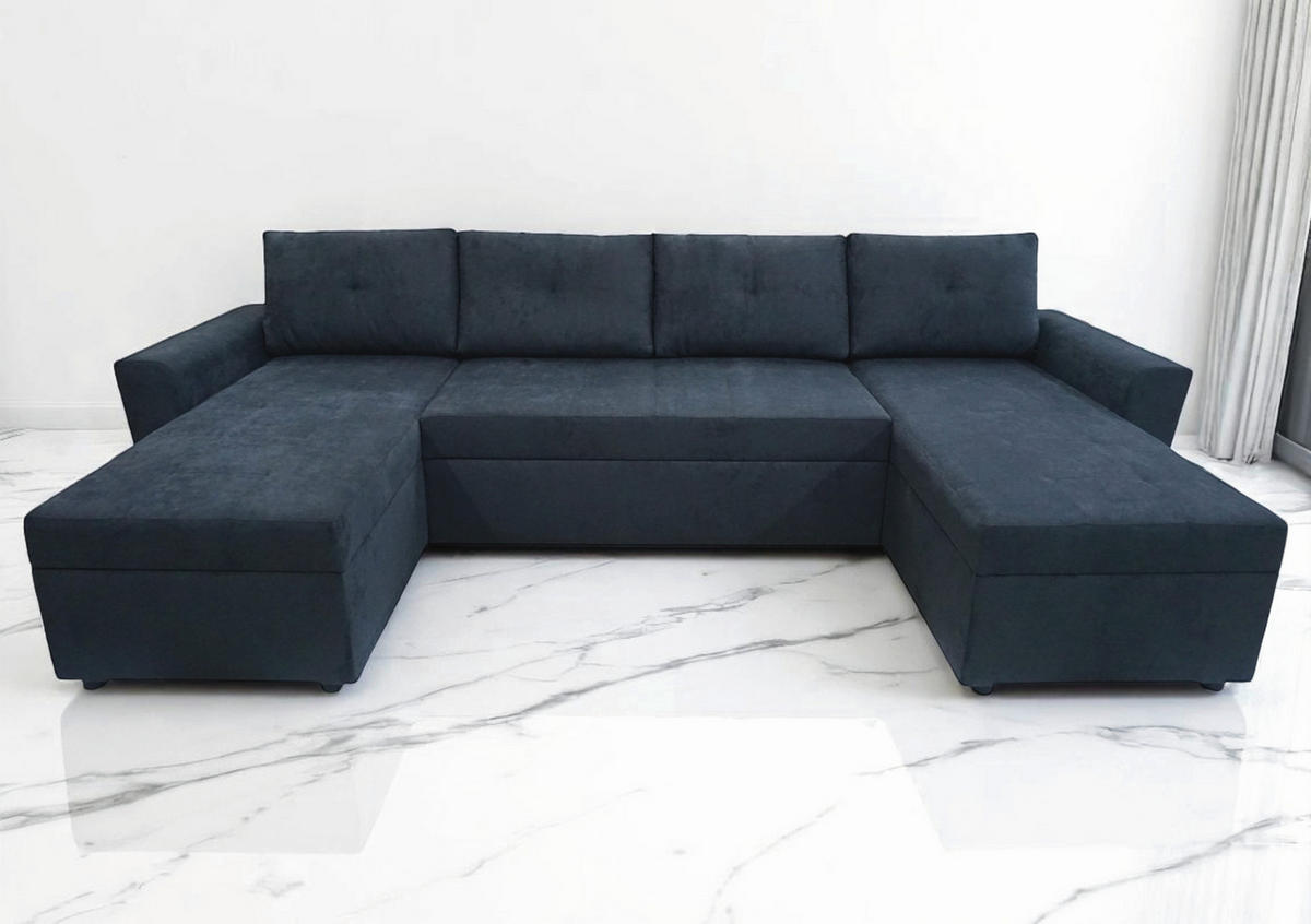 WOHNLANDSCHAFT TERMOLI in Jacquard Anthrazit  - Anthrazit/Schwarz, Design, Kunststoff/Textil (155/296/155cm) - MID.YOU