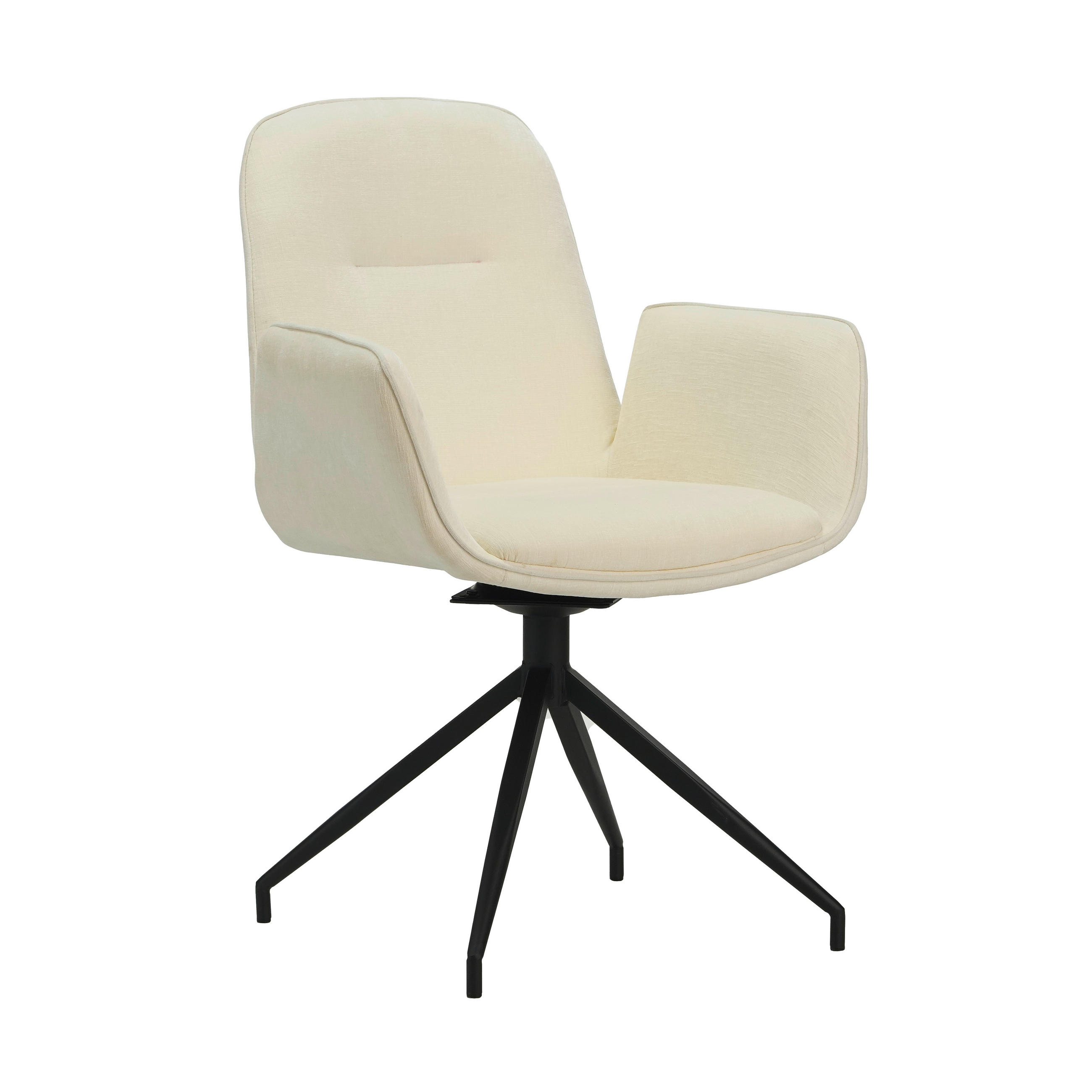 STOLIČKA S PODRÚČKAMI, ženilka, krémová, biela, béžová - čierna/biela, Modern, kov/textil (61/89/62cm) - MID.YOU