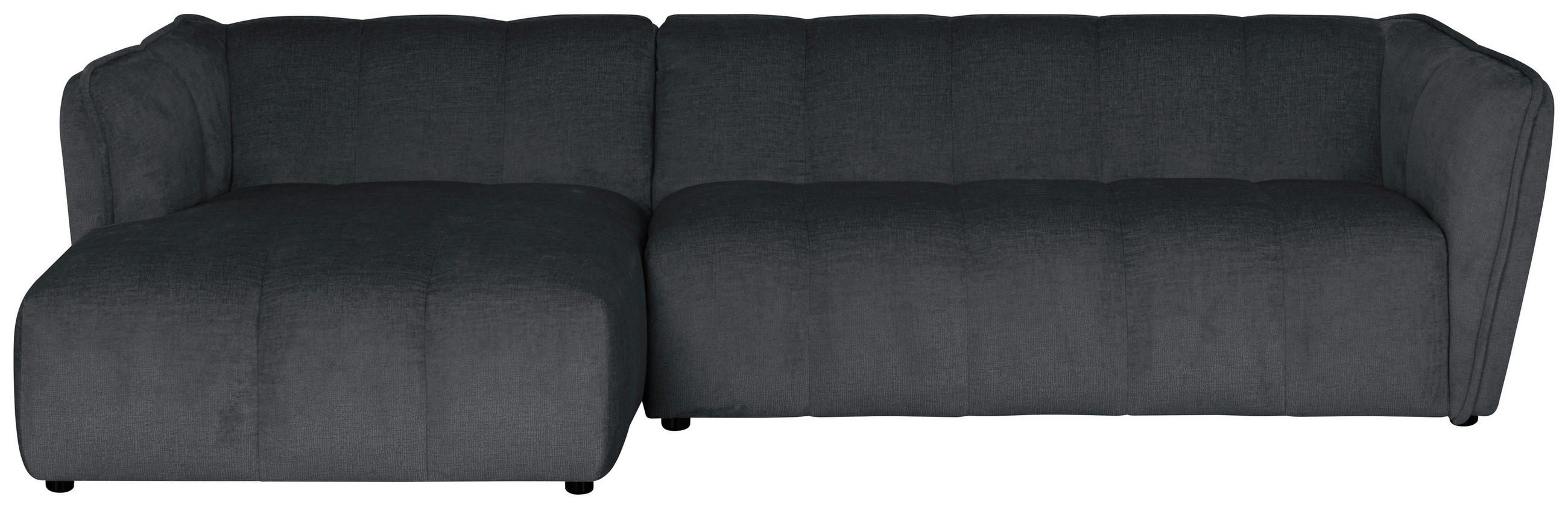ECKSOFA LIVOLI in Chenille Grau  246/160 cm  - Schwarz/Grau, Design, Textil (246/160cm) - MID.YOU