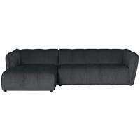 ECKSOFA LIVOLI in Chenille Grau  246/160 cm  - Schwarz/Grau, Design, Textil (246/160cm) - MID.YOU