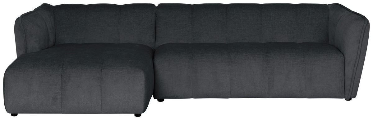 ECKSOFA LIVOLI in Chenille Grau  246/160 cm  - Schwarz/Grau, Design, Textil (246/160cm) - MID.YOU