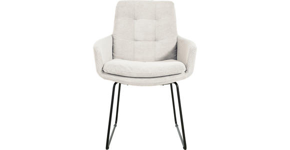 ARMLEHNSTUHL  Stoffauswahl, Typenauswahl, Gestellauswahl Cord  - Schwarz/Weiß, Design, Textil/Metall (63/90/69cm) - Johann Jakob