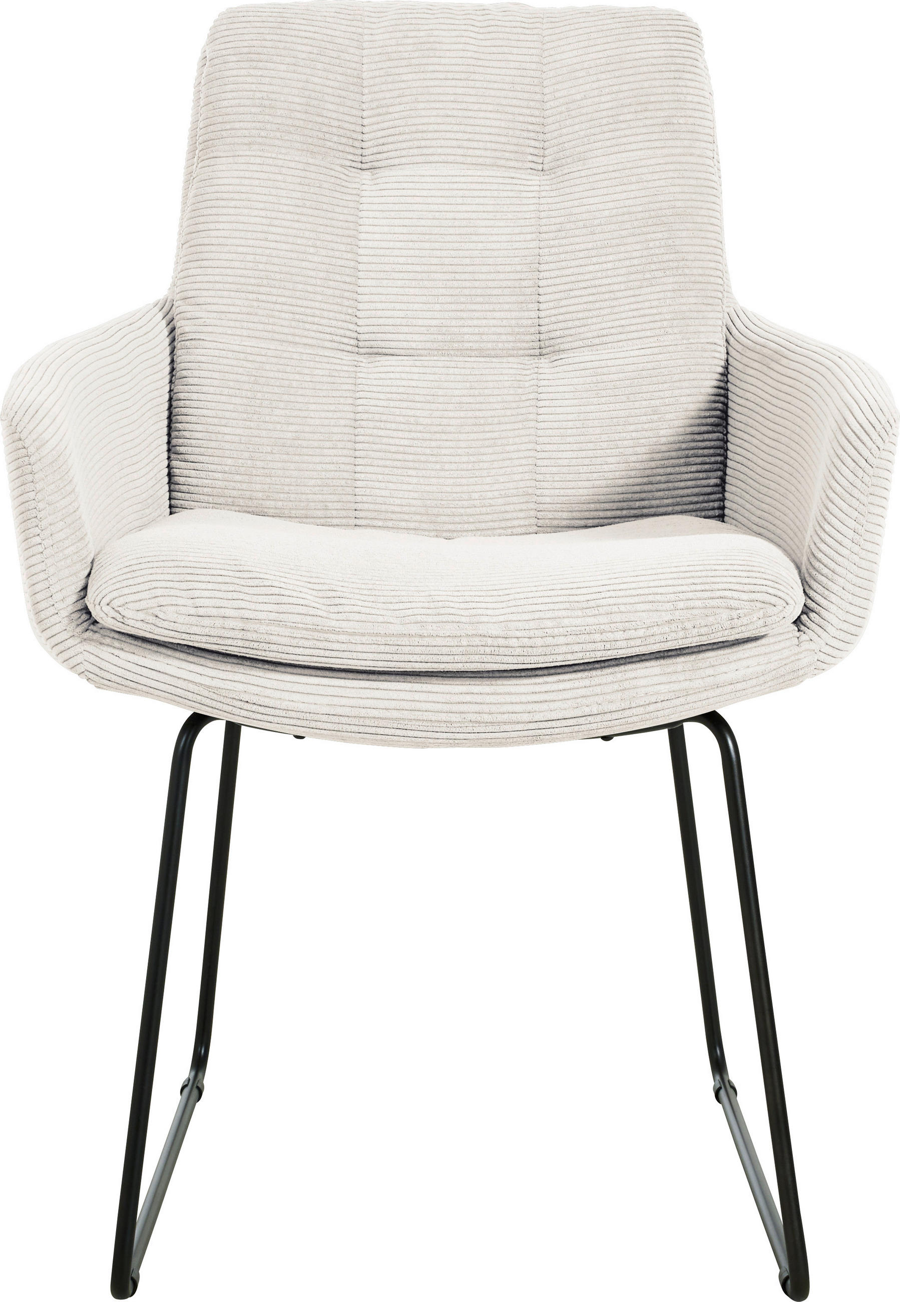 ARMLEHNSTUHL  in Cord  - Weiss/Schwarz, Design, Textil/Metall (63/90/69cm) - Johann Jakob