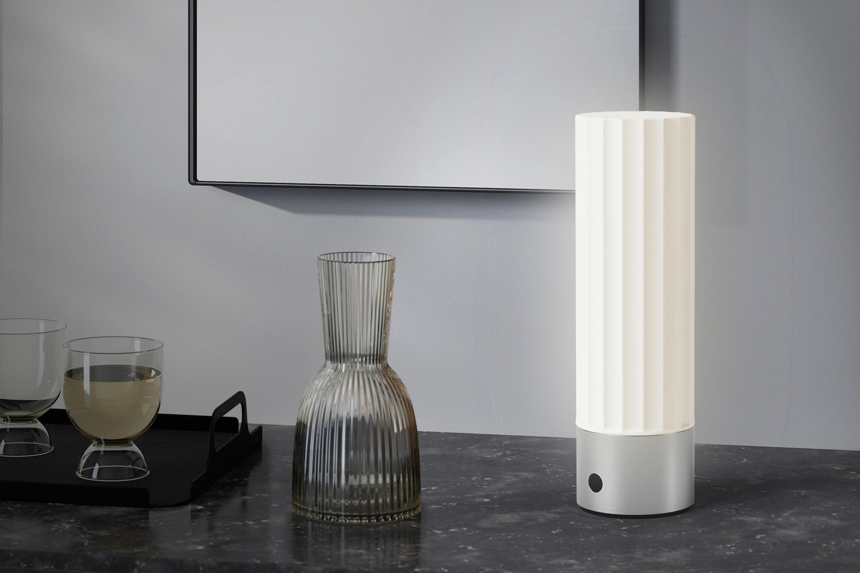 NAMIZNA LED-SVETILKA  Myna 7,5/24,8/7,5 cm            - bela, Basics, kovina/umetna masa (7,5/24,8/7,5cm) - Zack