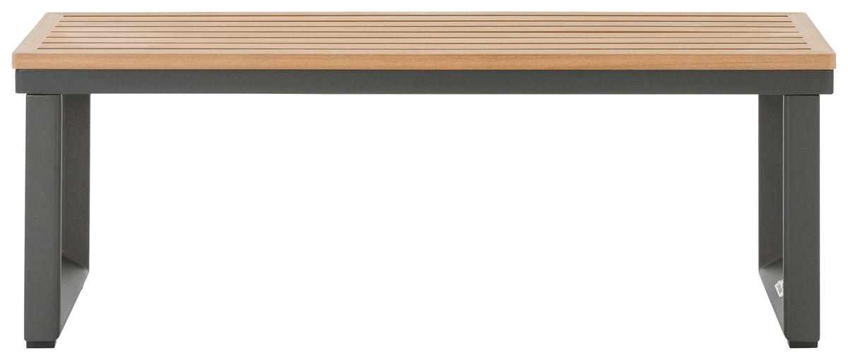 GARTENBEISTELLTISCH - Schwarz/Naturfarben, Modern, Kunststoff/Metall (100/28/33,5cm) - Amatio