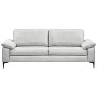 2,5-SITZER  in Echtleder Weiß   - Schwarz/Weiß, Design, Leder/Metall (204/83/97cm) - Schöner Wohnen