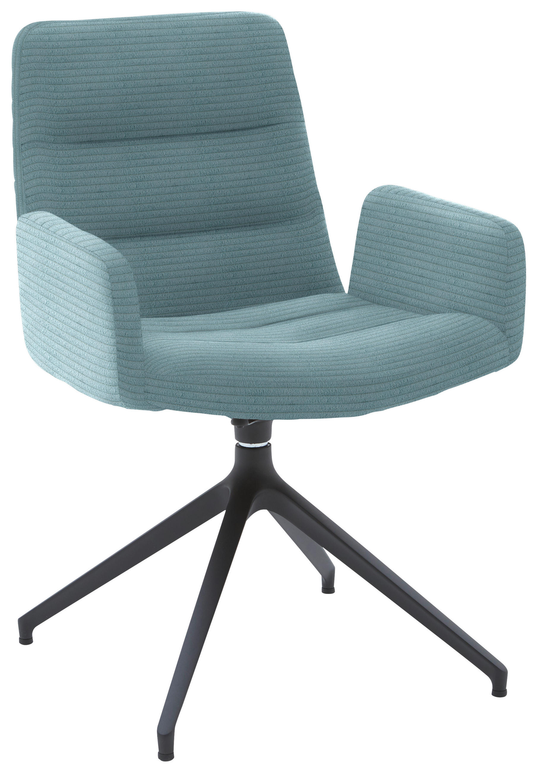 ARMLEHNSTUHL  in Cord  - Schwarz/Hellblau, Design, Textil/Metall (61/88/66cm) - Dieter Knoll