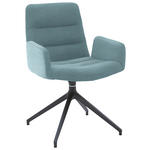 ARMLEHNSTUHL  in Cord  - Schwarz/Hellblau, Design, Textil/Metall (61/88/66cm) - Dieter Knoll