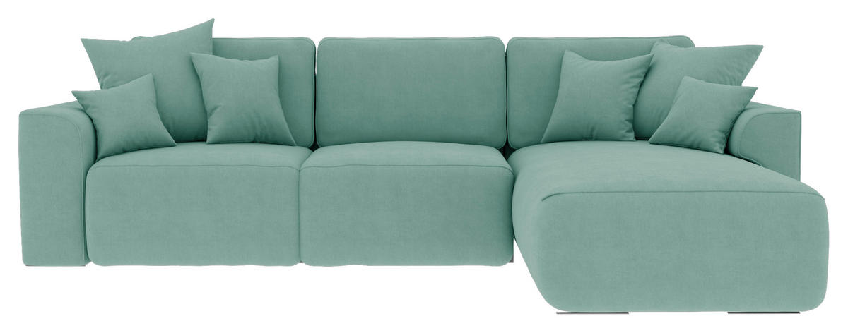 Freisteller von Carryhome ECKSOFA Mintgrün Velours.