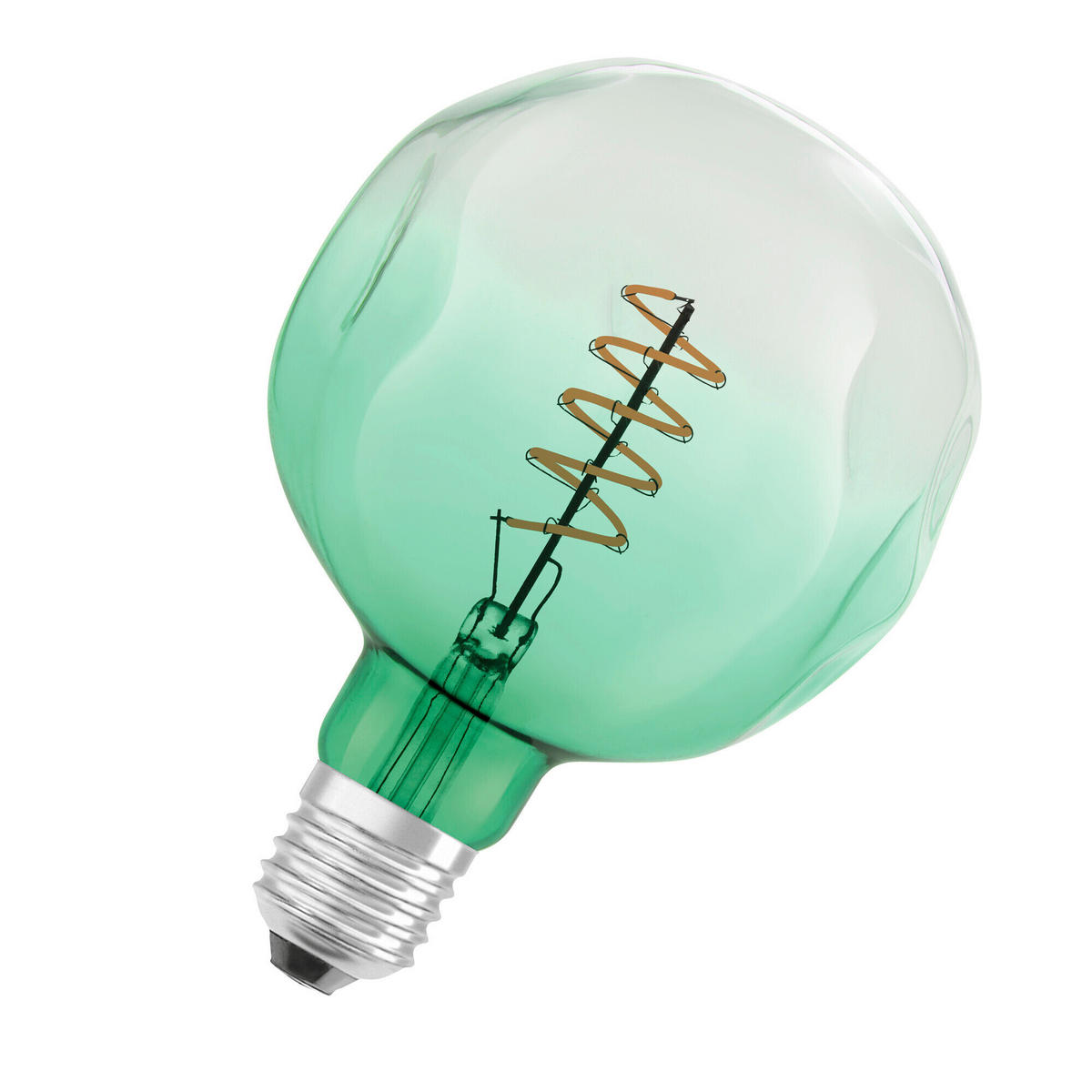 LED-LEUCHTMITTEL   E27 4,5 W  - Grün, Basics, Glas (12,5/17,6cm) - Osram