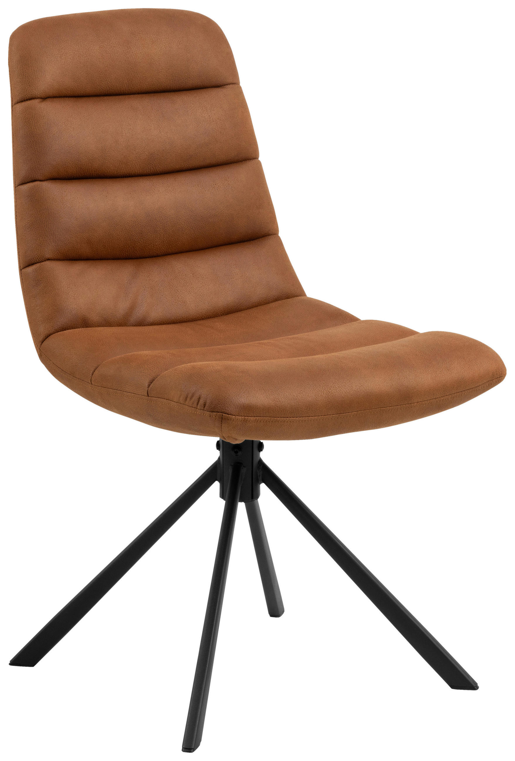 STUHL  in Lederlook Textil  - Cognac/Schwarz, Design, Textil (49/91/62cm) - Carryhome