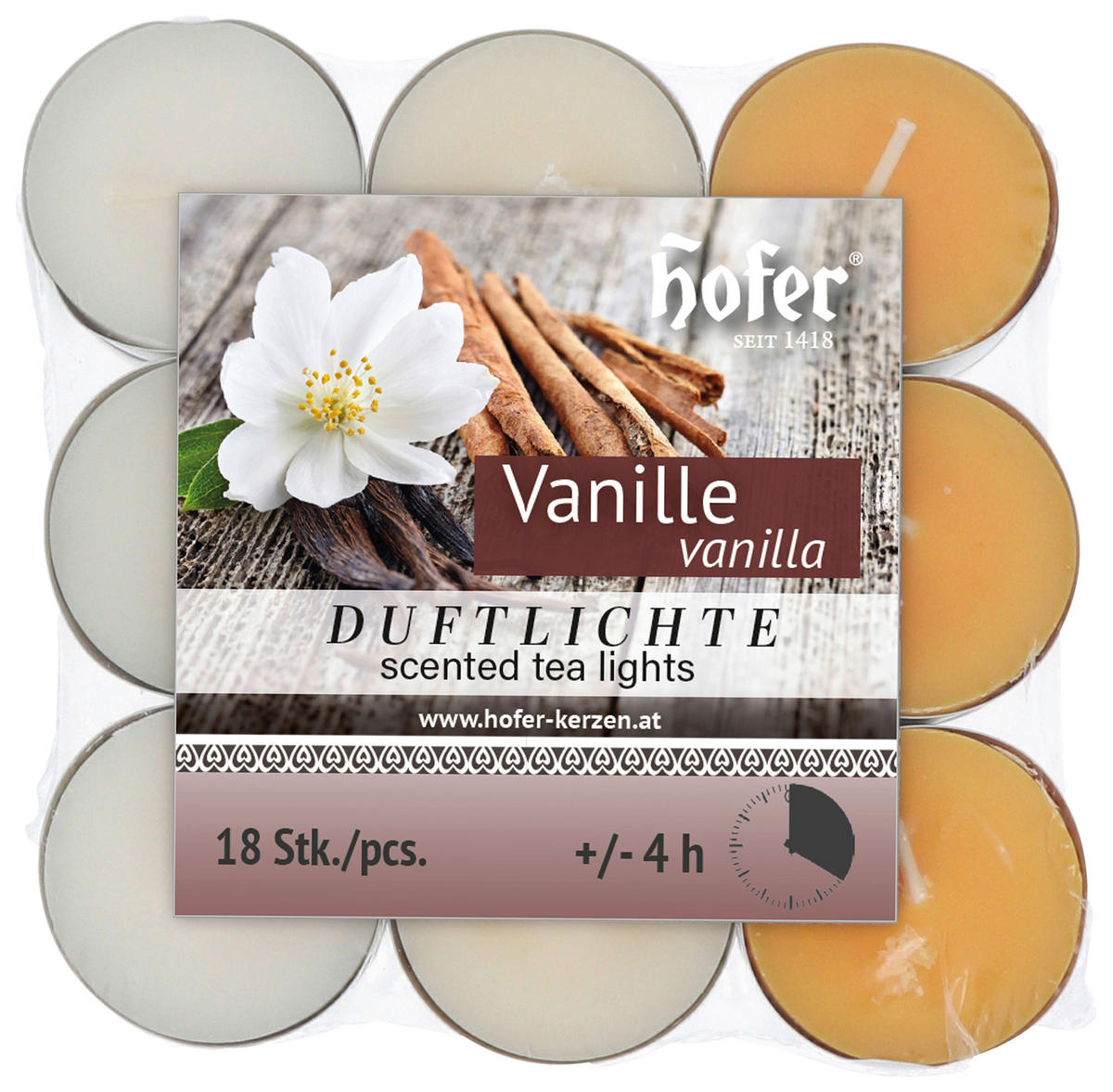 SET DE LUMÂNĂRI PASTILĂ 18 bucăți  - Basics, carton (37/16,5/26cm)