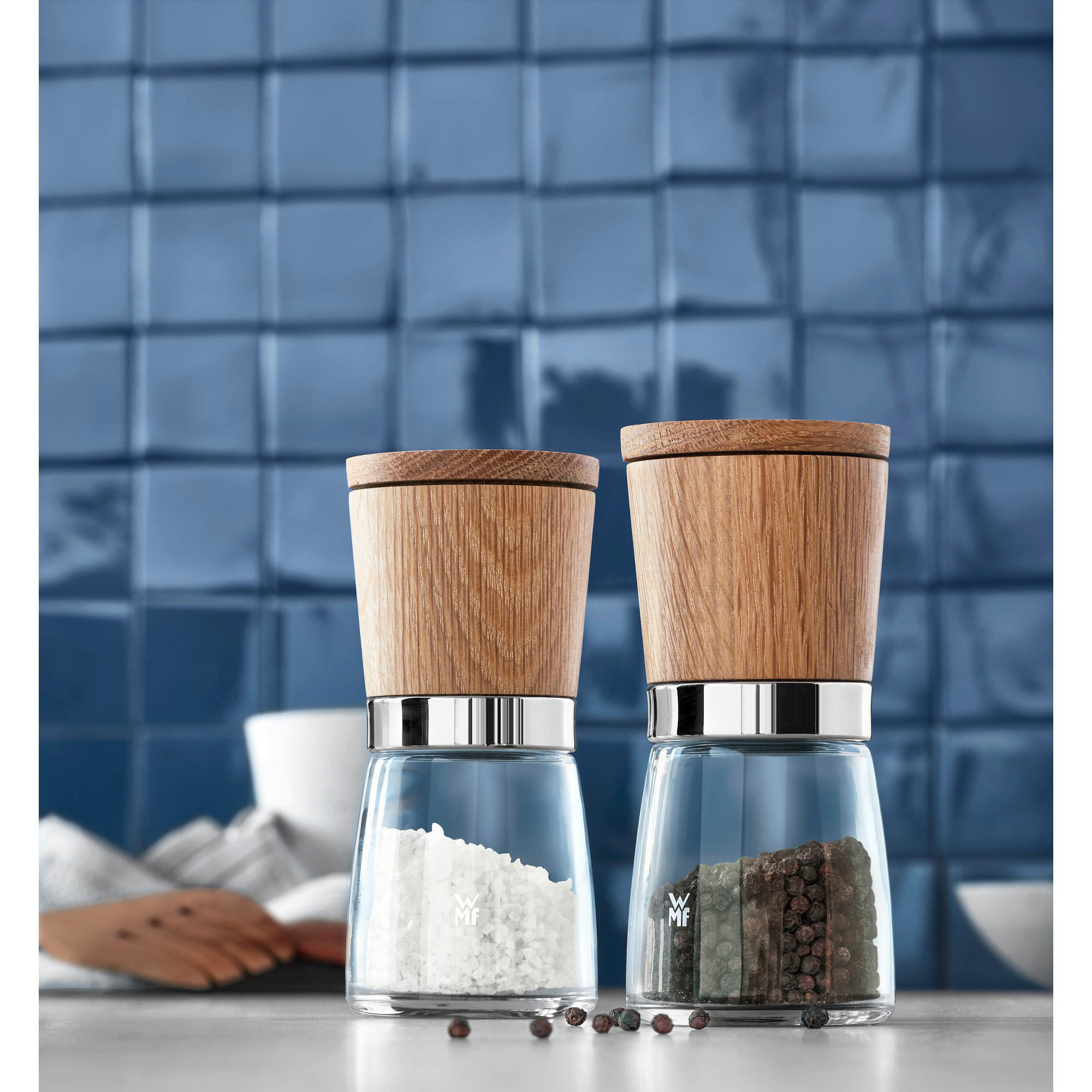 Gewürzmühlenset 2-teilig 6/13,8 cm   - Braun, Design, Glas/Holz (6/13,8cm) - WMF