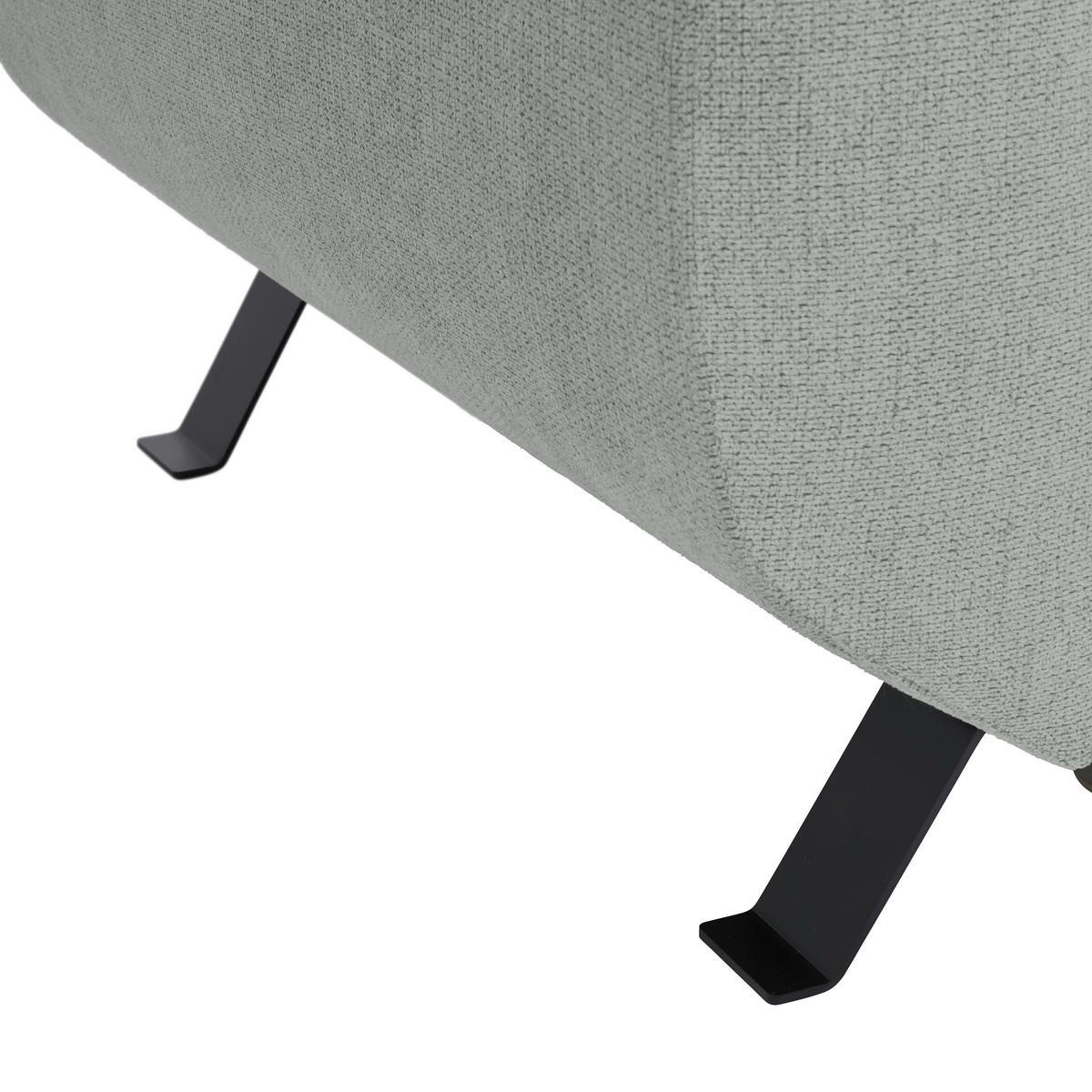 HÖRNSOFFA i vävt tyg ljusgrå  - ljusgrå/svart, Modern, metall/textil (257/198cm) - MID.YOU