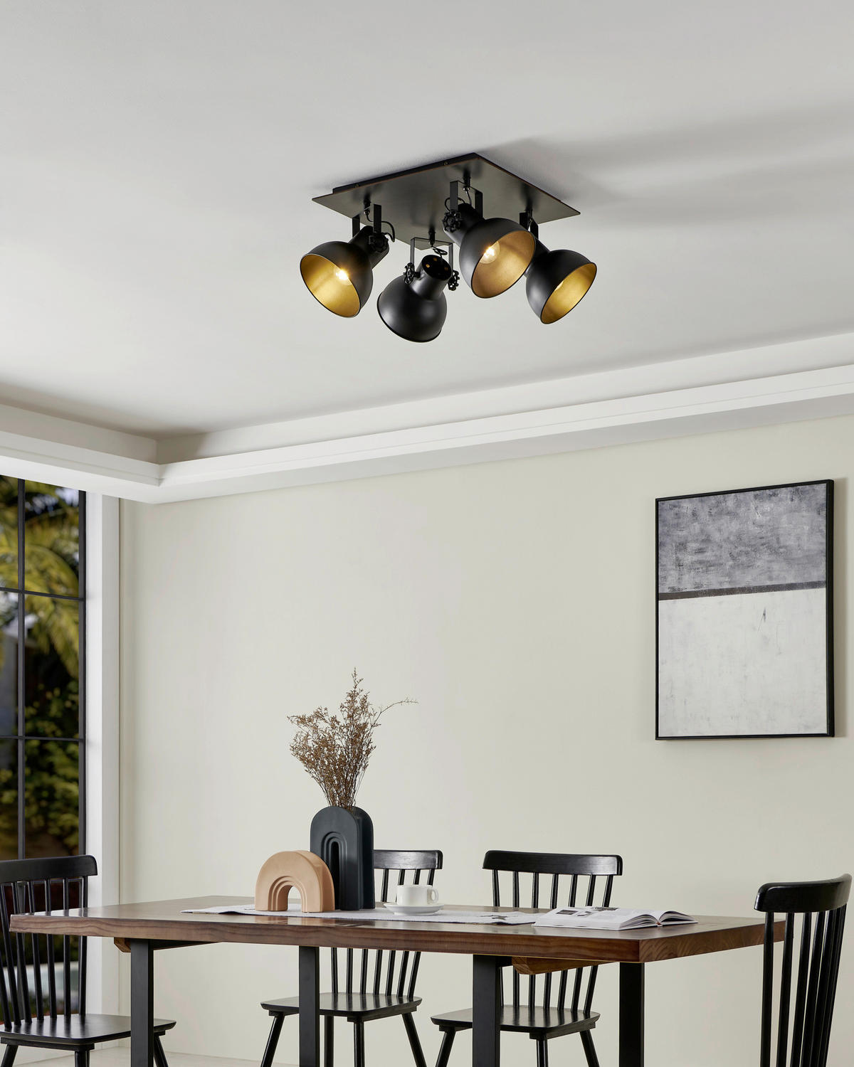 STRAHLER Barnstaple 1 45/45/23,6 cm  - Schwarz, Basics, Holz/Metall (45/45/23,6cm) - Eglo