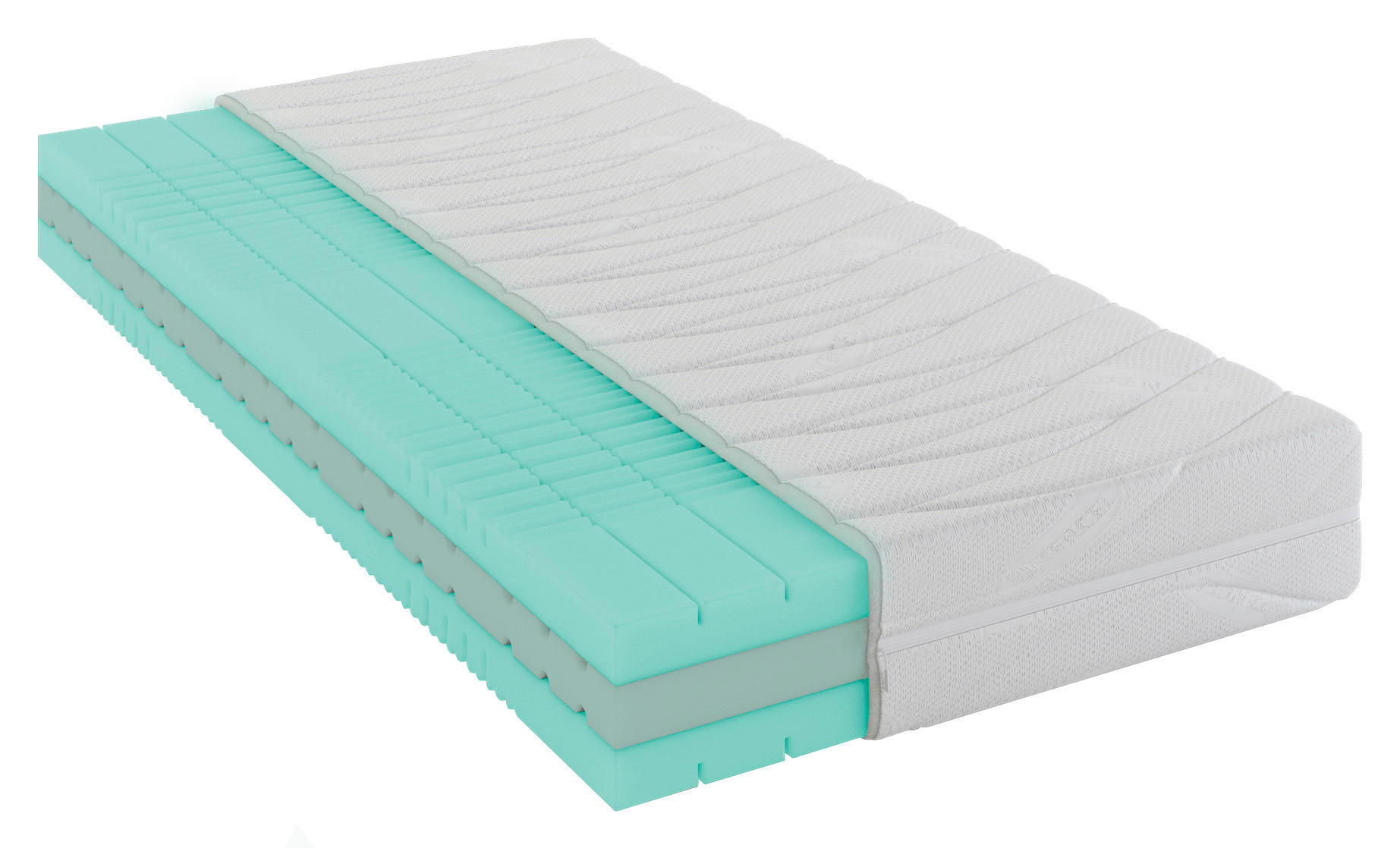 KALTSCHAUMMATRATZE 90/200 cm Höhe ca. 21 cm  - Weiß, Basics, Textil (90/200cm) - Novel