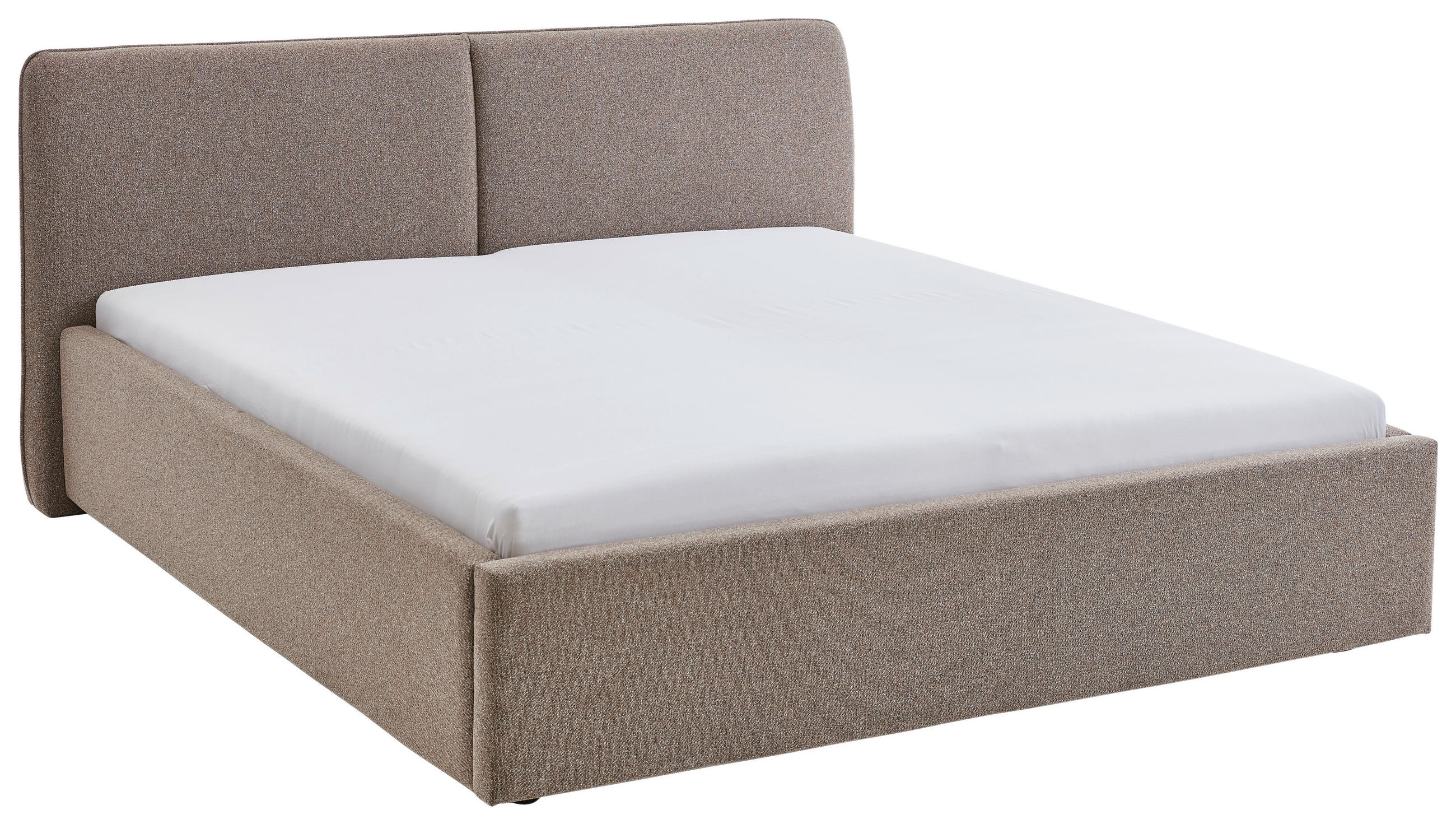 POLSTERBETT 160/200 cm,  in Braun,  - Schwarz/Braun, Design, Holz/Textil (160/200cm) - Stylife