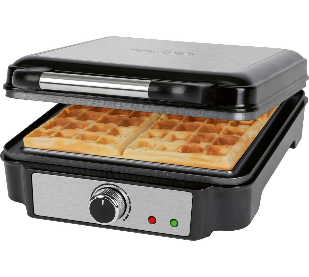WAFFELAUTOMAT  - Edelstahlfarben/Schwarz, Basics, Kunststoff/Metall (24,4/10,2/32,8cm)