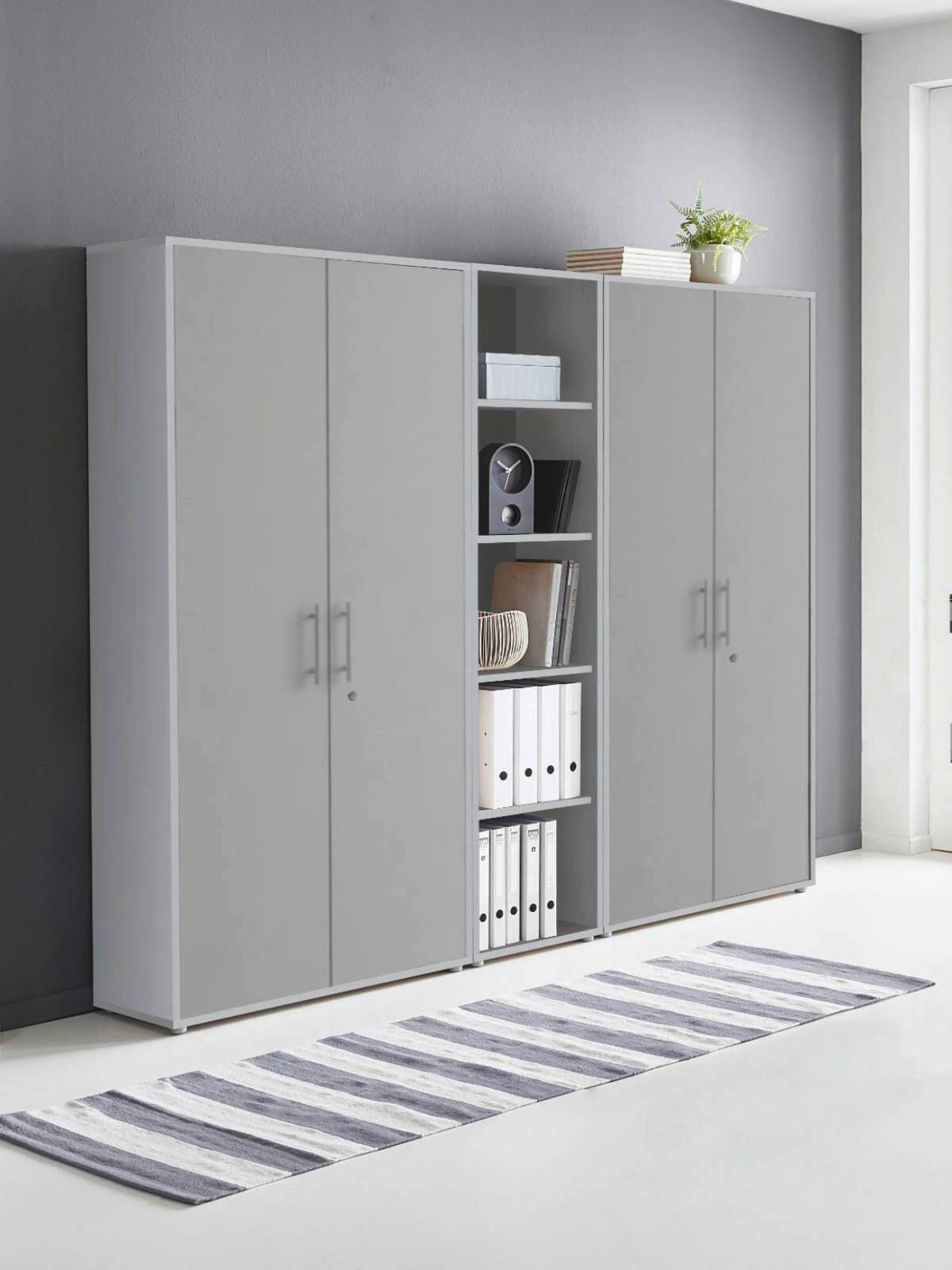 AKTENSCHRANK Hellgrau  - Hellgrau, MODERN, Holzwerkstoff (212,9/185,6/33cm) - MID.YOU