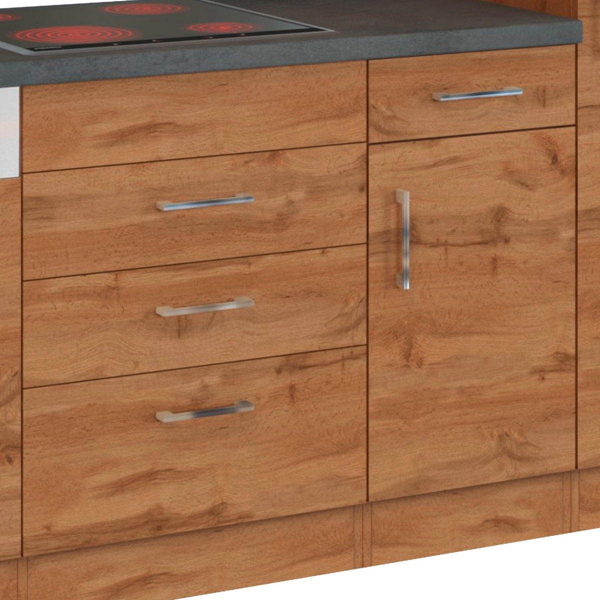 KÜCHENLEERBLOCK   in Eichefarben  - Eichefarben/Anthrazit, Modern, Holzwerkstoff (210/200/60cm) - Held