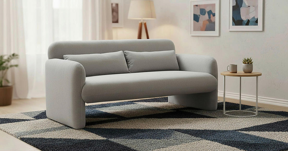 2-SITZER-SOFA MILA Samt Grau  - Schwarz/Grau, Design, Kunststoff/Textil (148/83/76cm) - MID.YOU