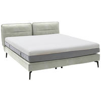 BOXSPRINGBETT 200/200 cm  in Hellgrau  - Hellgrau/Schwarz, Design, Textil/Metall (200/200cm) - Johann Jakob