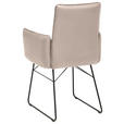 ARMLEHNSTUHL  in Stahl Mikrofaser  - Greige/Schwarz, Design, Textil/Metall (61/91/60cm) - Dieter Knoll