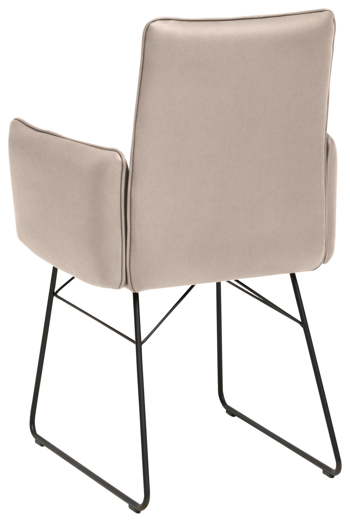 ARMLEHNSTUHL  in Stahl Mikrofaser  - Greige/Schwarz, Design, Textil/Metall (61/91/60cm) - Dieter Knoll