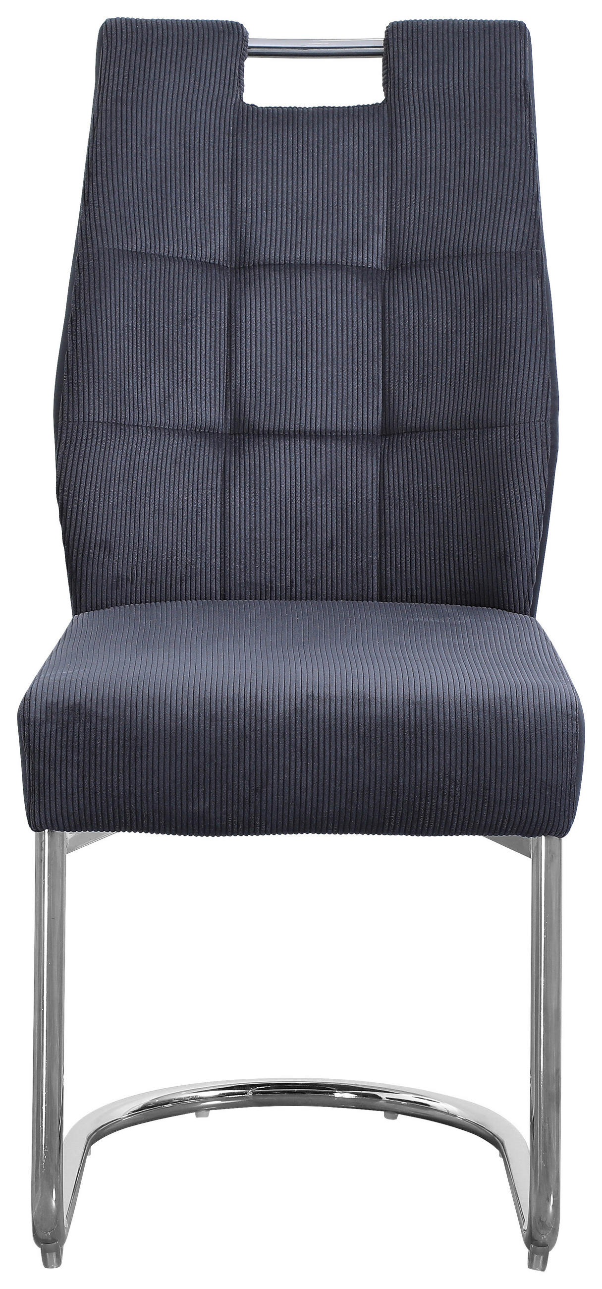SCHWINGSTUHL  in Eisen Mikrofaser  - Chromfarben/Grau, Design, Textil/Metall (45/97/59cm) - Carryhome