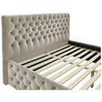 POLSTERBETT gepolstertes Kopfteil Beige 180/200 cm  - Beige/Schwarz, KONVENTIONELL, Kunststoff/Textil (180/200cm) - Cantus