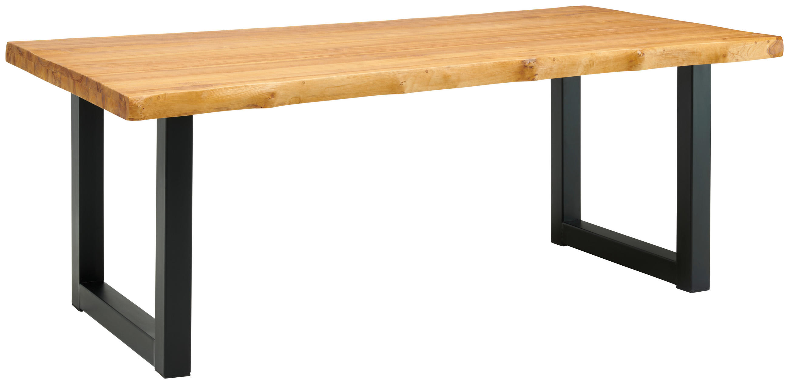 ESSTISCH in Holz, Metall 200/200/78 cm   - Schwarz/Naturfarben, MODERN, Holz/Metall (200/200/78cm) - Livetastic