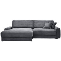 ECKSOFA Graphitfarben Cord  - Schwarz/Graphitfarben, MODERN, Kunststoff/Textil (180/300cm) - Carryhome