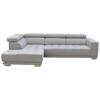 ECKSOFA in Chenille Hellgrau  - Chromfarben/Hellgrau, Design, Textil (207/301cm) - Xora