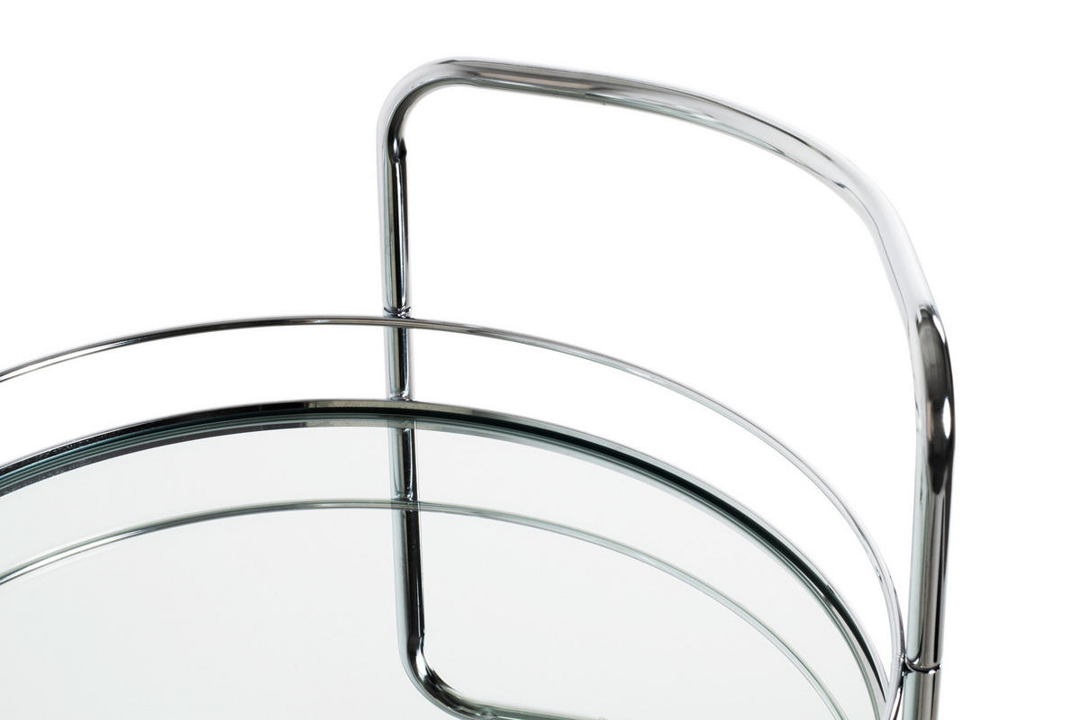 SERVIERWAGEN in Chromfarben  - Chromfarben/Messingfarben, Trend, Glas/Kunststoff (48/48/80cm)