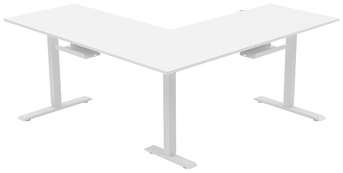ECKSCHREIBTISCH 160/160/72-117 cm  in Weiß  - Weiß, KONVENTIONELL, Holzwerkstoff/Kunststoff (160/160/72-117cm) - Carryhome