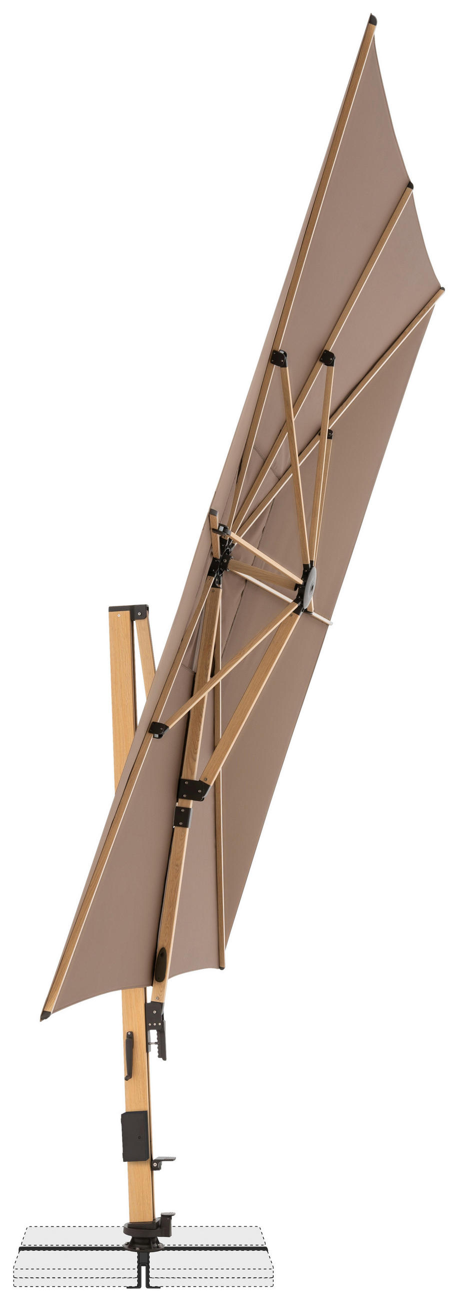 AMPELSCHIRM 400x300 cm Greige  - Greige/Eichefarben, Basics, Textil/Metall (400/300cm) - Doppler