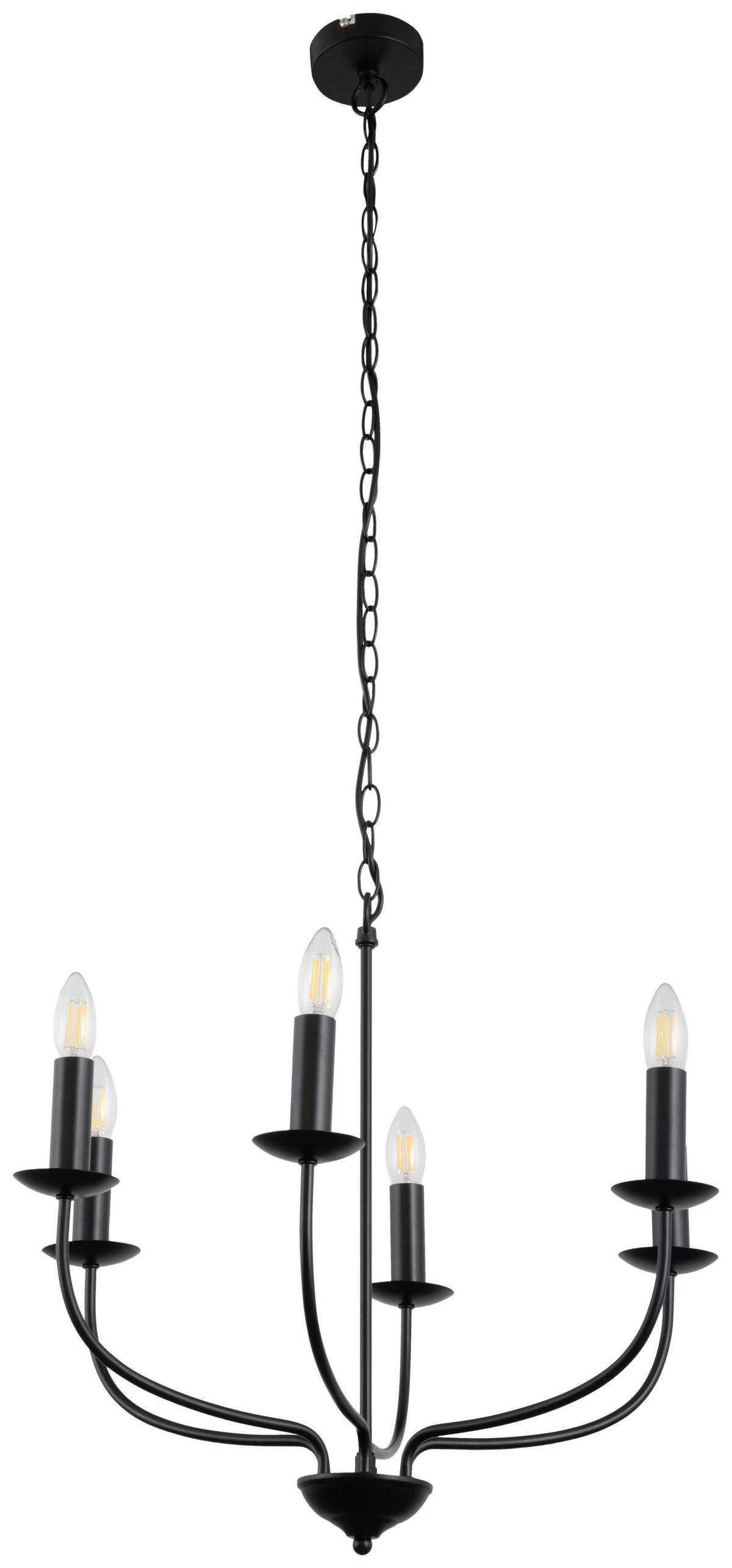 HÄNGELEUCHTE 45/130 cm  - Schwarz, Trend, Metall (45/130cm) - Novel