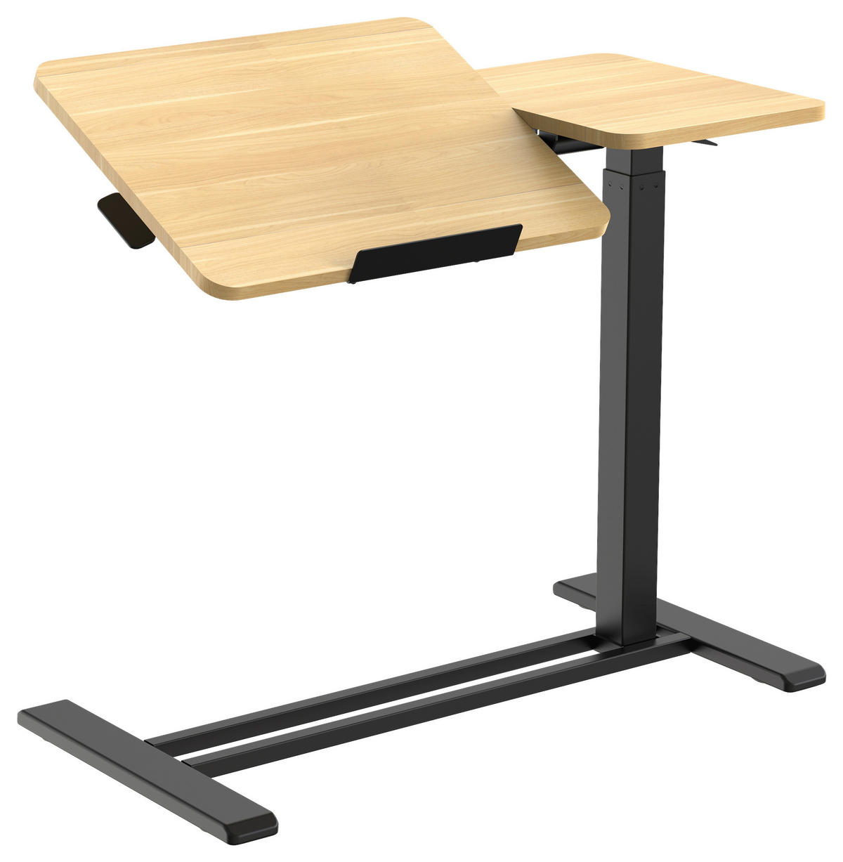 LAPTOPTISCH  Schwarz, Eichefarben Gasdruckfeder höhenverstellbar  - Eichefarben/Schwarz, MODERN, Holzwerkstoff/Kunststoff (78/65,5/105/38cm) - MID.YOU