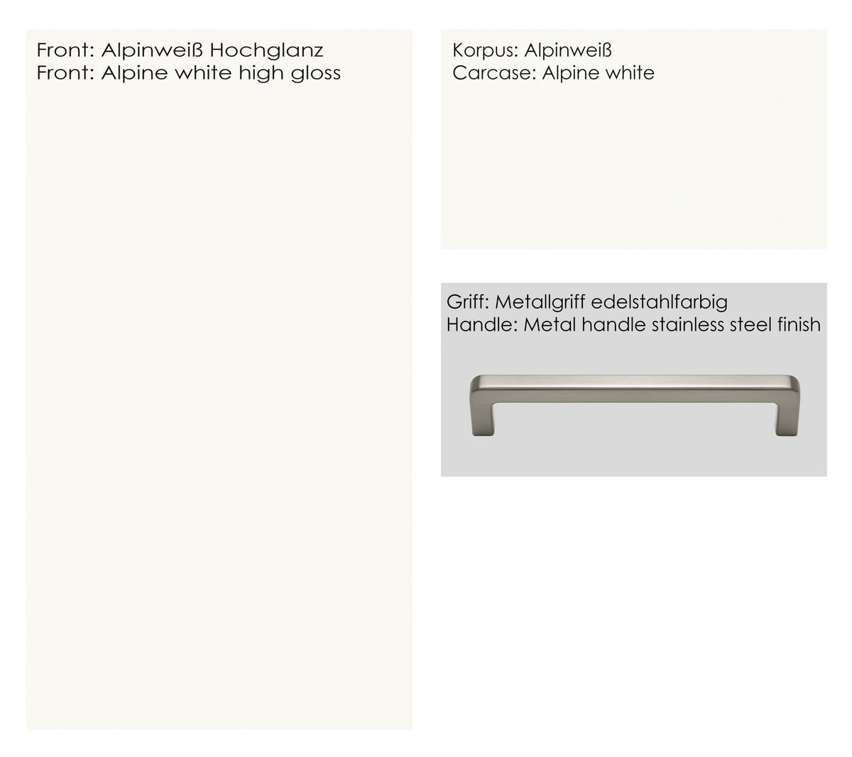 KÜCHENOBERSCHRANK 60/72/35 cm  in Weiß Hochglanz  - Edelstahlfarben/Weiß Hochglanz, MODERN, Holzwerkstoff (60/72/35cm) - Nobilia