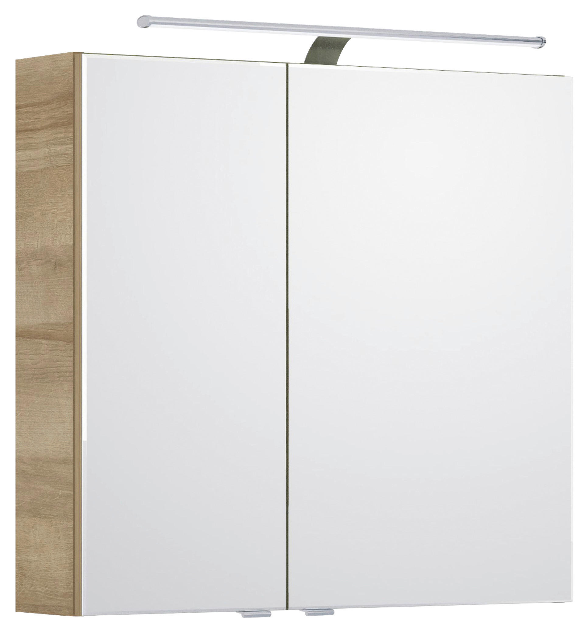 SPIEGELSCHRANK 75/70,3/17 cm  - Chromfarben/Eichefarben, KONVENTIONELL, Glas/Holzwerkstoff (75/70,3/17cm) - Pelipal