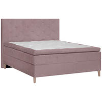 BOXSPRINGBETT 180/200 cm  in Rosa  - Eichefarben/Rosa, Konventionell, Holz/Textil (180/200cm) - Welnova