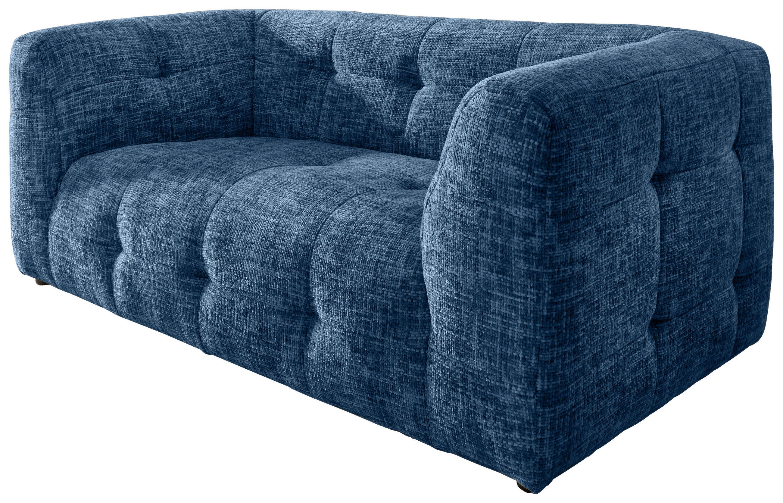 2-SITZER-SOFA in Struktur Blau  - Blau/Schwarz, Design, Kunststoff/Textil (184/72/95cm) - Livetastic