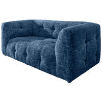 2-SITZER-SOFA in Struktur Blau  - Blau/Schwarz, Design, Kunststoff/Textil (184/72/95cm) - Livetastic